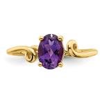 14k Oval Amethyst Ring 7x5mm
