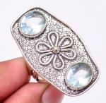 Aqua Apatite Antique Design Ring Size 7