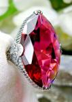 Victorian 13ct Marquise Ruby Silver Ring