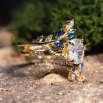 Women's Sterling Silver Oval Blue Sapphire Ring