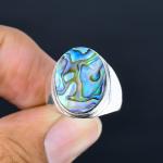 Handmade Abalone Shell Ring for Men