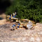 Women's Sterling Silver Oval Blue Sapphire Ring