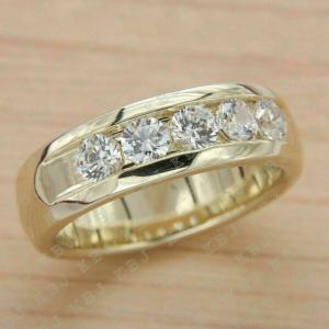 Five-Stone Moissanite Wedding Band in Yellow Gold