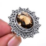 Smoky Quartz Antique Design Ring Size 7