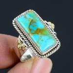 Turquoise Sterling Silver Two-Tone Ring for Women