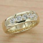 Five-Stone Moissanite Wedding Band in Yellow Gold