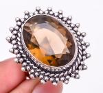 Smoky Quartz Antique Design Ring Size 7.5