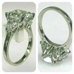 3CT Cushion Cut Lab Created Diamond Women's Wedding Ring 14k White Gold Finish