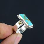 Turquoise Sterling Silver Two-Tone Ring for Women