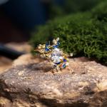 Women's Sterling Silver Oval Blue Sapphire Ring