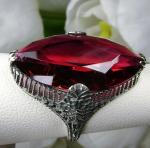 Victorian 13ct Marquise Ruby Silver Ring
