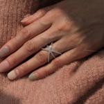 Moissanite Crisscross Round Ring in Silver