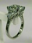 3CT Cushion Cut Lab Created Diamond Women's Wedding Ring 14k White Gold Finish