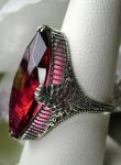 Victorian 13ct Marquise Ruby Silver Ring