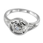 Sterling Silver Moonstone Pentacle Ring