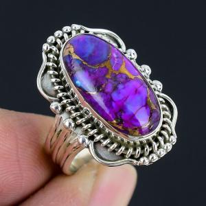Purple Copper Turquoise 925 Silver Ring