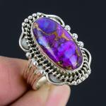 Purple Copper Turquoise 925 Silver Ring