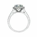 3Ct Lab Created Cushion Cut Diamond Engagement Ring 14K White Gold Finish