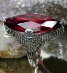 Victorian 13ct Marquise Ruby Silver Ring