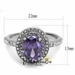 Oval Amethyst Halo Engagement Ring, Sizes 5-10