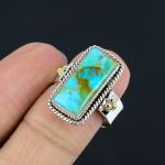 Turquoise Sterling Silver Two-Tone Ring for Women