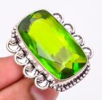Burmese Peridot Antique Design Ring Size 7