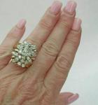 2Ct Moissanite Cocktail Ring in Yellow Gold