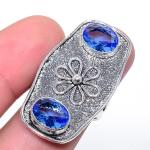 Blue Topaz Antique Design Ring Size 7