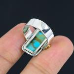 Turquoise Sterling Silver Two-Tone Ring for Women
