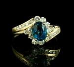 Oval Cut London Blue Topaz Wedding Ring