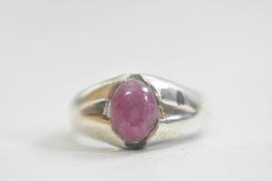 Ruby Solitaire Stacking Ring in Sterling Silver