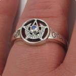 Sterling Silver Moonstone Pentacle Ring