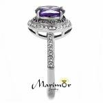 Oval Amethyst Halo Engagement Ring, Sizes 5-10