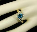 Oval Cut London Blue Topaz Wedding Ring
