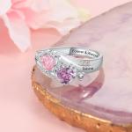 Personalized Birthstone Ring with Two Names