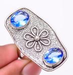 Blue Topaz Antique Design Ring Size 7