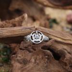 Sterling Silver Moonstone Pentacle Ring