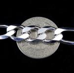 Men's 10MM 925 Sterling Silver Figaro Chain Necklace