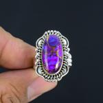 Purple Copper Turquoise 925 Silver Ring