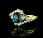 Oval Cut London Blue Topaz Wedding Ring