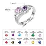 Personalized Birthstone Ring with Two Names