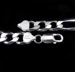 Men's 10MM 925 Sterling Silver Figaro Chain Necklace