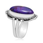 Purple Copper Turquoise 925 Silver Ring