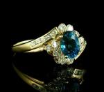 Oval Cut London Blue Topaz Wedding Ring