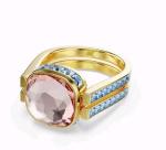 Swarovski Chroma Cushion Cut Ring in Gold Tone