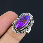 Purple Copper Turquoise 925 Silver Ring