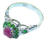 Ruby Oval Sterling Silver Ring Size 7