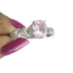 Pink Sapphire Solitaire Ring in Sterling Silver