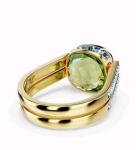Swarovski Chroma Cushion Cut Ring in Gold Tone
