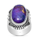Purple Copper Turquoise 925 Silver Ring
